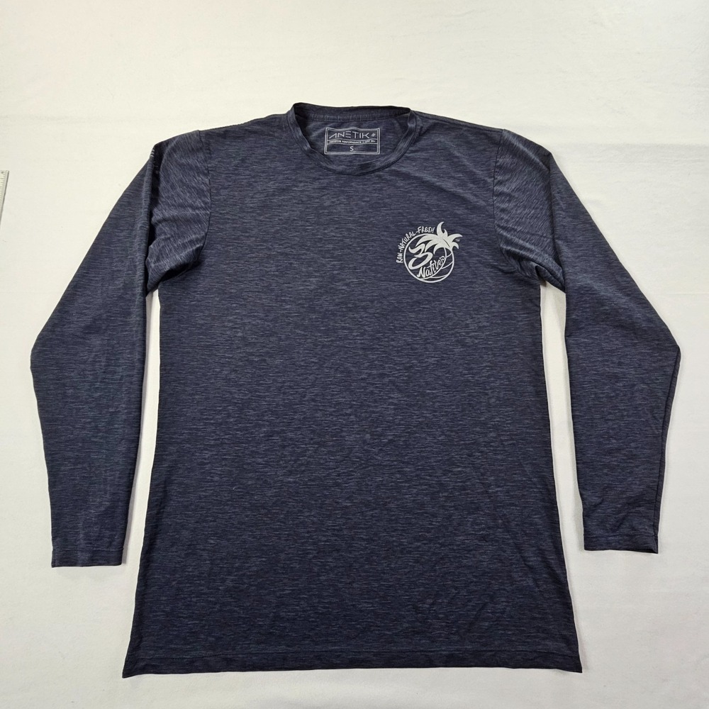 3 Natives Raw Natural Fresh Blue Long Sleeve Performance T-Shirt Adult S